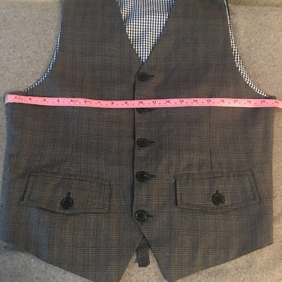 New Sovereign Code Grey Plaid/ Navy Vest - Picture 6 of 6